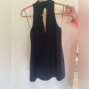 Express cutout halter dress with lace back